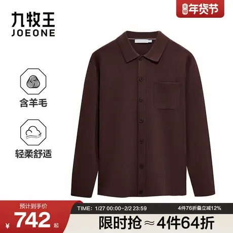 九牧王男装2025冬季新款含羊毛商务休闲男款长袖毛衫商品大图