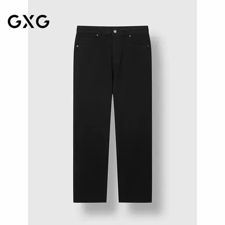 GXG男装 重磅水洗宽松直筒潮流弹力加绒牛仔裤 2024冬季品商品大图