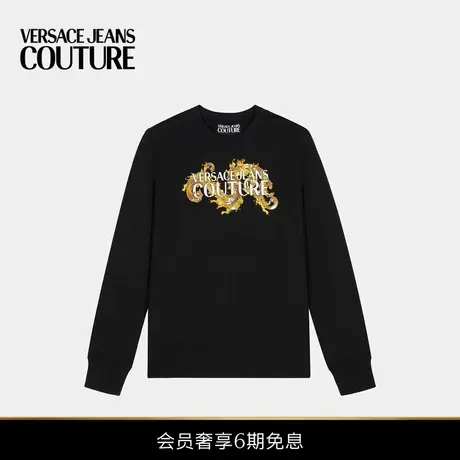 【新品】VERSACE JEANS COUTURE 女士印花缀饰棉质平纹针织运动衫商品大图