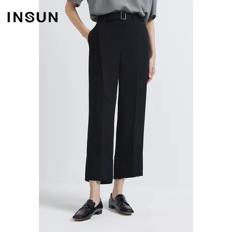 恩裳商场同款夏直身垂感吸湿透气易打理百搭三醋酸休闲裤商品大图