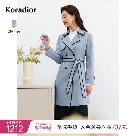 珂莱蒂尔女装2024年春季新款修身型腰带设计感风衣外套通勤百搭图片