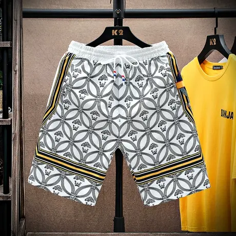 冰丝短裤男士夏季2023五分裤潮牌休闲宽松沙滩裤青少年学生中裤商品大图