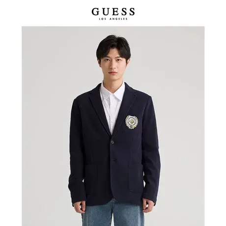 GUESS大学生宽松纯色修身学院风便服西装外套商品大图