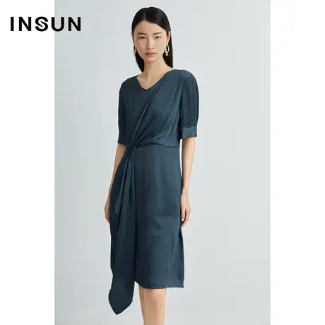 INSUN恩裳夏季剪裁醋酸宽松连衣裙图片