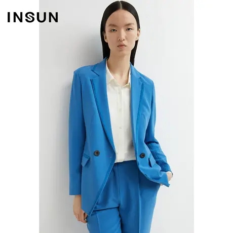 INSUN恩裳夏季蓝色减龄小众西装外套商品大图