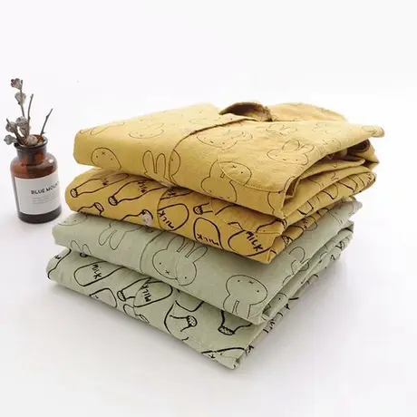 日系森女学院风小清新纯棉可爱小兔子宽松长袖衬衫女秋装打底衬衣图片