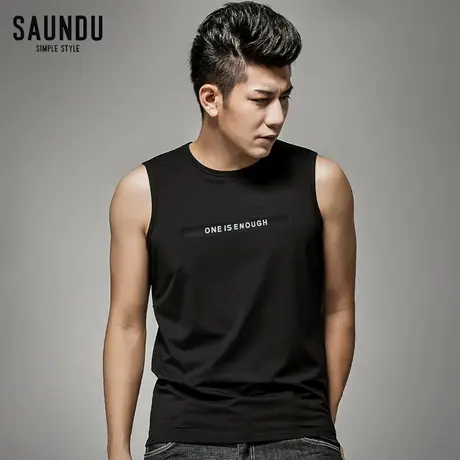 无袖t恤男坎肩砍袖宽肩修身型健身运动莫代尔夏季跨栏汗衫背心潮商品大图