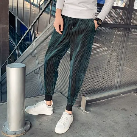 男士卫裤秋冬新款潮牌裤子ins束脚运动长裤潮流宽松嘻哈潮牌男裤商品大图