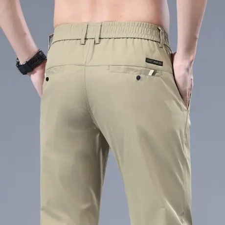 夏季薄款弹力冰丝商务休闲长裤男士直筒宽松男裤子夏天西服西装裤商品大图