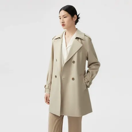 LANCY/朗姿春季新款风衣女收腰显瘦高级感双排扣宽松外套女图片