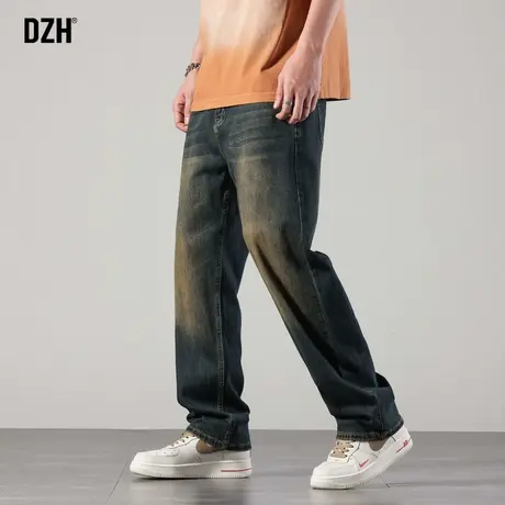 青少年高街复古牛仔裤男直筒宽松2024年新款春季裤子男款阔腿长裤商品大图