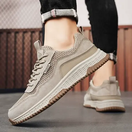 男鞋2024新款春夏季透气网面休闲跑步鞋男士防滑镂空薄款运动潮鞋商品大图