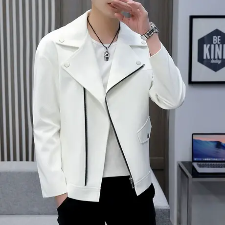 外套男士短款风衣春秋季韩版潮流新款设计感翻领休闲帅气百搭夹克商品大图