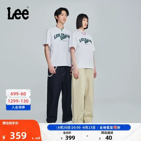 Lee商场同款23秋冬新品舒适版学院风男女同款短袖T恤LUT0066774DR图片