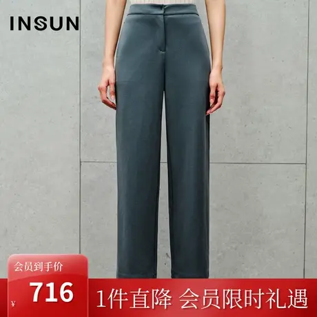 恩裳2023秋季新款立体中缝直筒裤弹力舒适抗皱免烫休闲裤商品大图