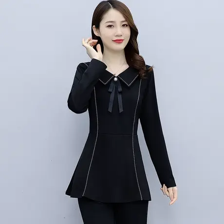 打底衫女春秋冬2023新款长袖t恤内搭上衣加绒设计感小众大码胖mm商品大图