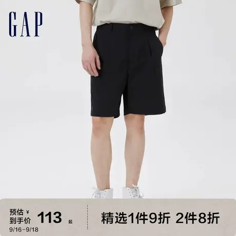 Gap男装夏季2023新款纯色轻薄宽松西装短裤603002通勤休闲短裤图片