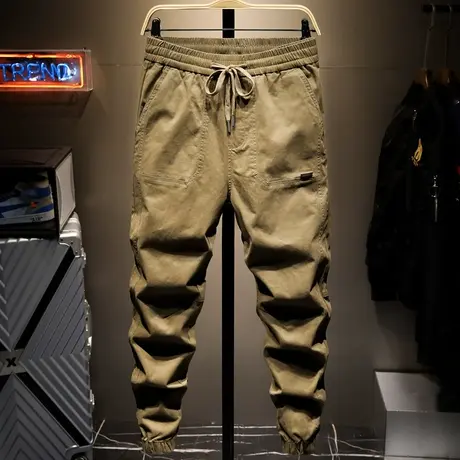 夏季休闲裤男宽松韩版潮流男士束脚工装裤男百搭哈伦长裤子男潮牌商品大图