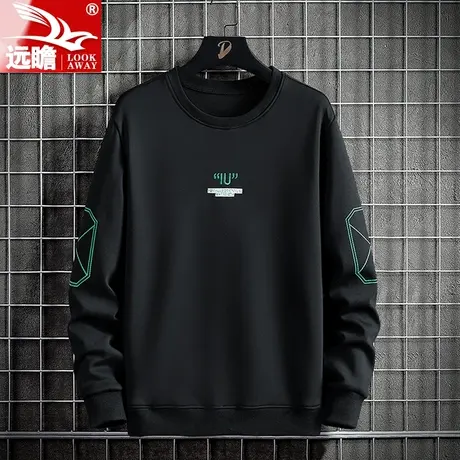 男士卫衣春秋款2023新款潮牌圆领宽松秋季休闲上衣长袖T恤男外套商品大图