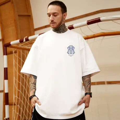 oversize美式港风潮牌大码胖子男装国潮宽松短袖T恤潮流ins半袖夏商品大图