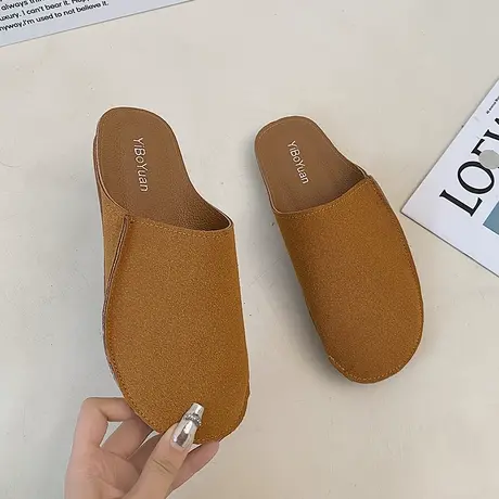 勃肯鞋仙女风凉拖鞋女夏外穿2023新款包头半拖鞋一脚蹬穆勒博肯鞋商品大图