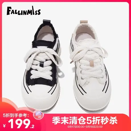 【非谜季末清仓】面包鞋厚底帆布鞋女透气休闲爆款平底板鞋小白鞋图片