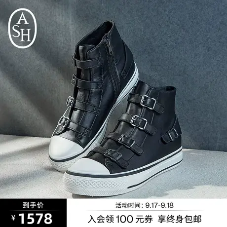 ASH女鞋新款VIRGIN羊皮高帮休闲内增高女鞋黑色高帮鞋商品大图