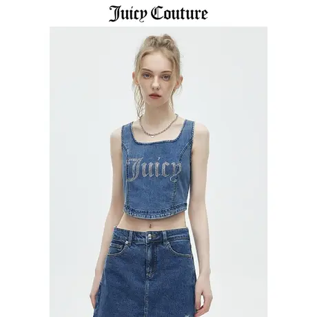 Juicy Couture橘滋背心女2023夏季新款美式辣妹牛仔吊带背心外穿图片