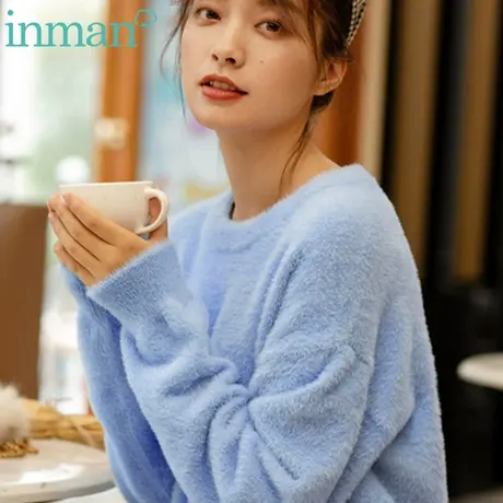 茵曼针织衫毛衣女春秋冬宽松2022新款法式温柔上衣早秋复古慵懒风商品大图