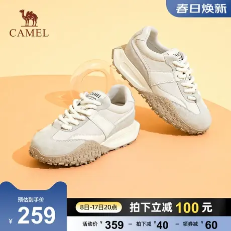 骆驼女鞋2024春季新款潮流复古厚底老爹鞋百搭时尚运动休闲鞋女商品大图