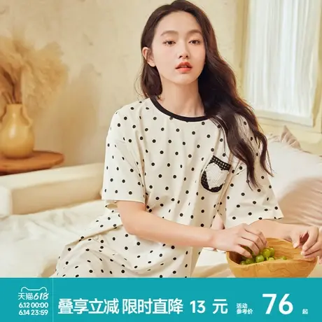 森马女士夏季薄款睡裙家居服女裙装棉透气 2025新款女生外穿内搭商品大图