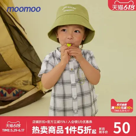 美特斯邦威童装男婴童格子衬衫夏季纯棉宽松经典格子上衣商品大图