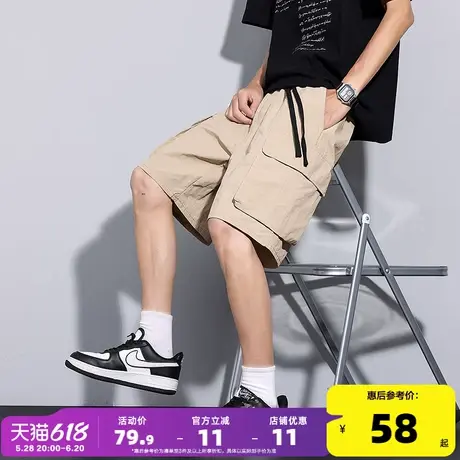 唐狮25夏季新款休闲短裤男潮牌宽松工装显瘦直筒百搭薄款外穿休闲商品大图