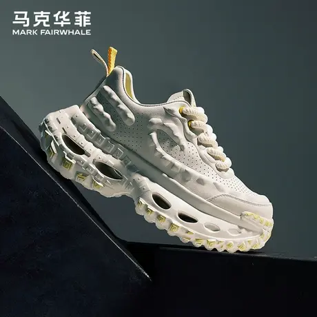 马克华菲正品老爹鞋男情侣隐形增高大码运动透气轮胎高端厚底潮鞋商品大图
