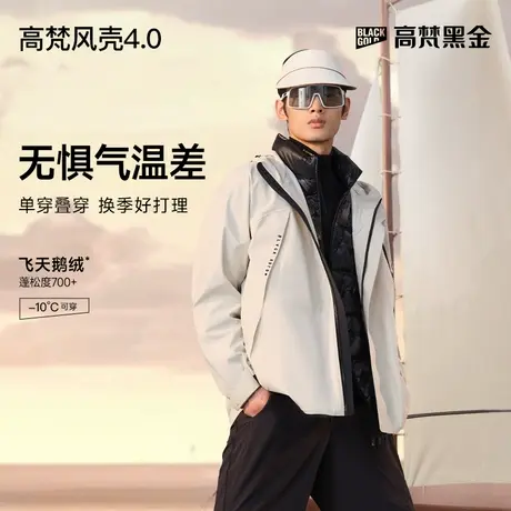【高梵风壳三合一】4.0五分鹅绒服男冬季保暖外套新款加厚羽绒服商品大图