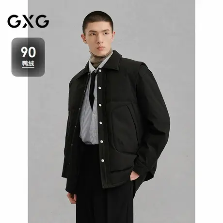 GXG男装 可脱卸叠穿衬衫式羽绒服通勤24冬品G24XY24038图片