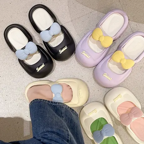 厚底包头半拖鞋女夏季外穿2023年新款无后跟懒人鞋踩屎感可爱凉拖图片