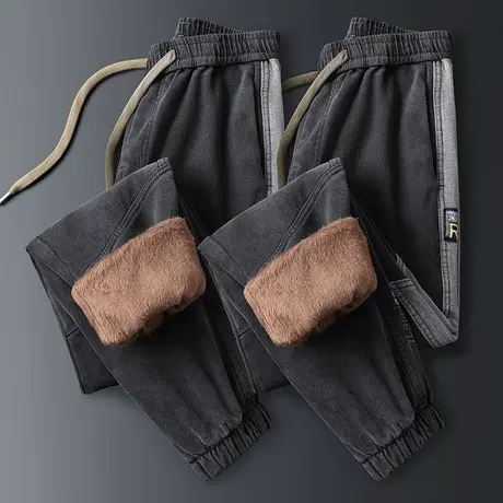男裤子冬季2024年新款秋冬款男士牛仔裤加绒加厚工装休闲外穿冬天商品大图
