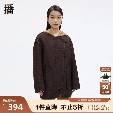 播秋季宽松简约舒适圆领大圆领外套女BDP3WD0438商品大图