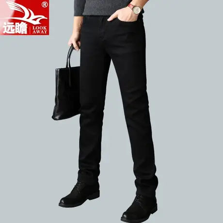 冬季黑色牛仔裤男直筒修身潮流2024新款男士长裤男裤秋冬裤子男款商品大图