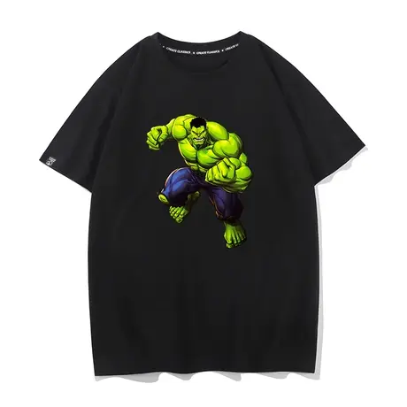 秀洛漫威周边绿巨人t恤男女短袖宽松半袖纯棉潮流圆领体恤打底衫商品大图