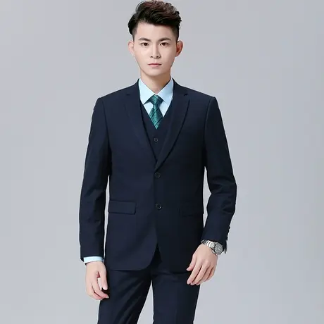 三件套邮政邮局男士工作服湖蓝西服裤子衬衫邮储蓄银行制服套装男图片