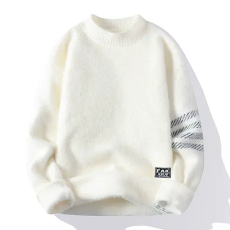 软糯毛衣男冬季新款针织衫男潮牌内搭打底衫青少年半高领保暖毛衫商品大图