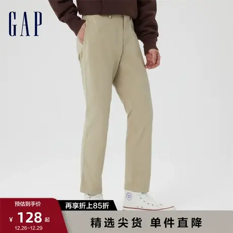 Gap男装春秋弹力时尚百搭紧身卡其裤高级通勤商务休闲裤464116图片