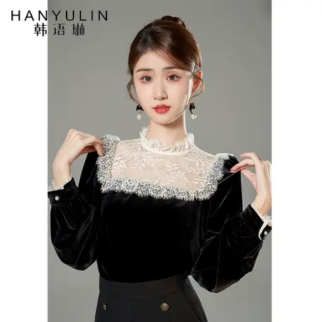 韩语琳春季长袖衬衫女2025年新款洋气时尚小衫设计感小众短款上衣商品大图