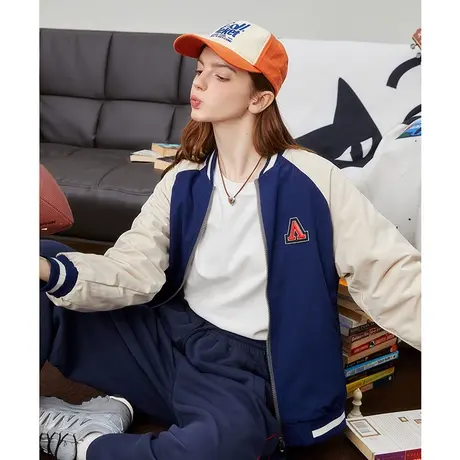 a02【两面可穿棒球服】2024春季新款猫咪印花休闲百搭女式外套商品大图