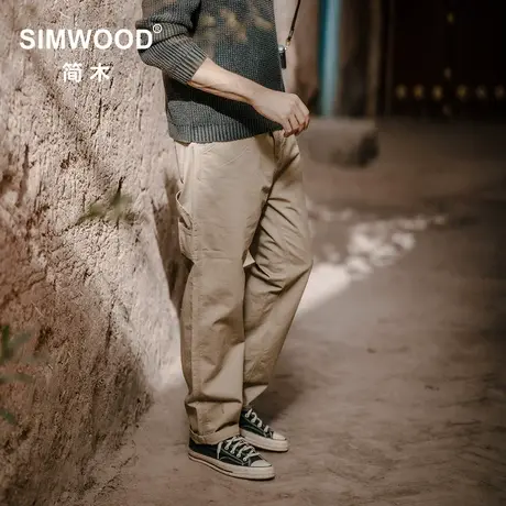 Simwood简木男装【LS07宽松直筒】320g多袋复古工装男士休闲裤商品大图