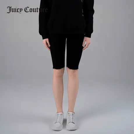 Juicy Couture橘滋夏季新品时尚修身高腰弹力紧身骑行牛仔短裤女商品大图