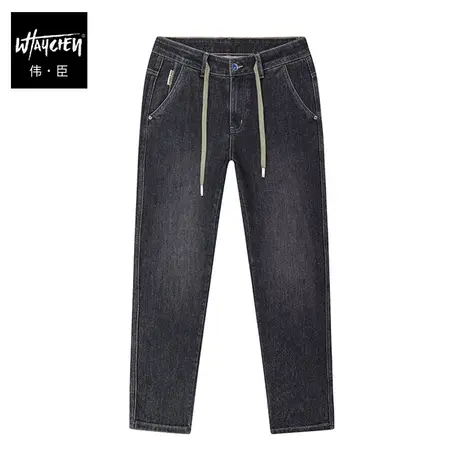伟臣2022秋冬新品大码男式牛仔裤胖子加肥加大宽松水洗肥佬长裤潮商品大图
