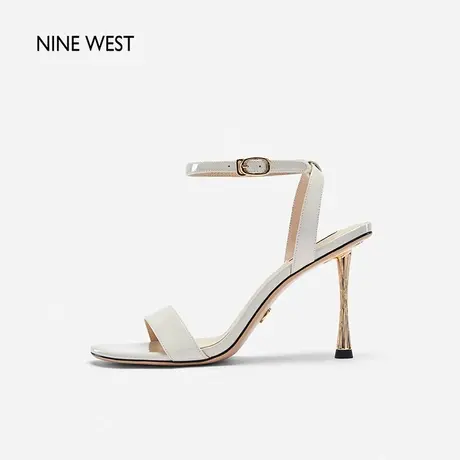 Nine West/玖熙高跟凉鞋女2023年夏季新款一字带时装真皮超高跟鞋商品大图